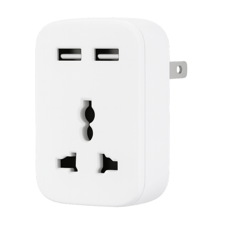 (23600001)-1-0 1-Outlet Plug Adapter with USB-C & USB-A Ports White