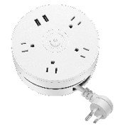 4-Outlet Power Strip with 2 USB-A Ports (23600009) white